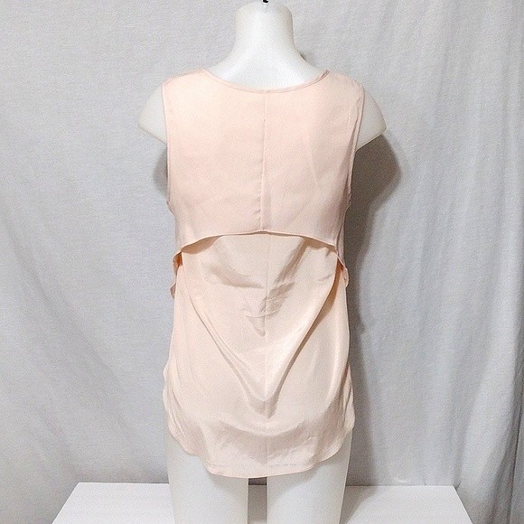 Rag & Bone Silk Blend Fleet Combo Tank Top M Blush Pink Hi-Low Chic Layered Top - Picture 5 of 8